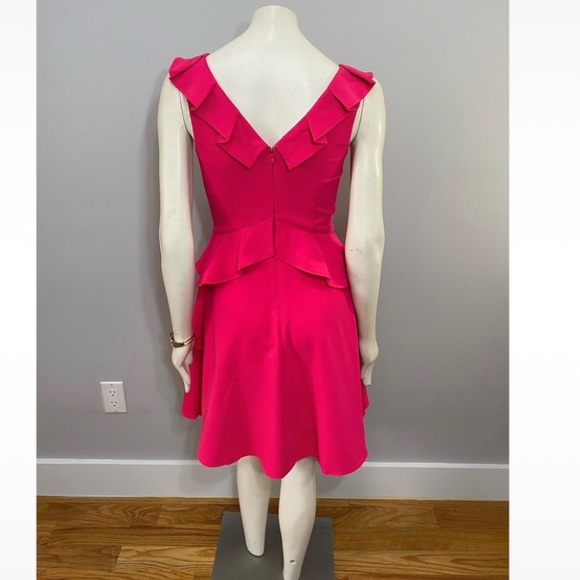 Adorable Hot Pink Ruffle Fit N’ Flare  Dress - Picture 8 of 12